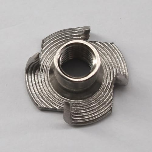 SeeRaphee M10 solid 304 stainless steel T-nuts with four claws, threaded inserts, 50-piece set