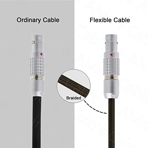 Alvin's Cables Flexible 2 Pin Male to D-tap Power Cable for Teradek, SmallHD Monitor, Vaxis 60cm|23.6inches Braided Wire braided 60cm straight 2 pin
