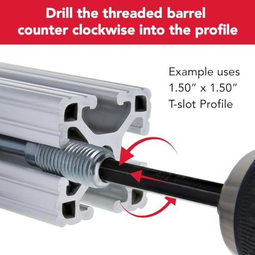 80/20 40 Series T-Matic connector internal screw, threaded barrel, and T-nut hardware for aluminum extrusions