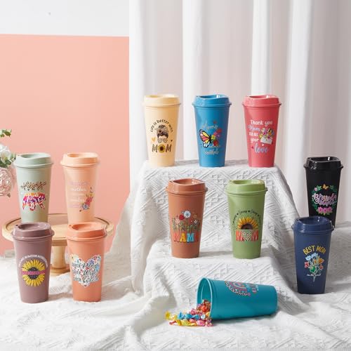 12 Pcs 16oz Mothers Day Cups Bulk, Morandi