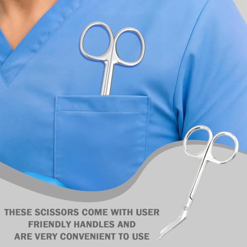 Ostomy Accessories Pouch Scissors with Blunt Round Tip for Colostomy Care, Stainless Steel, 110 mm, Pack of 1