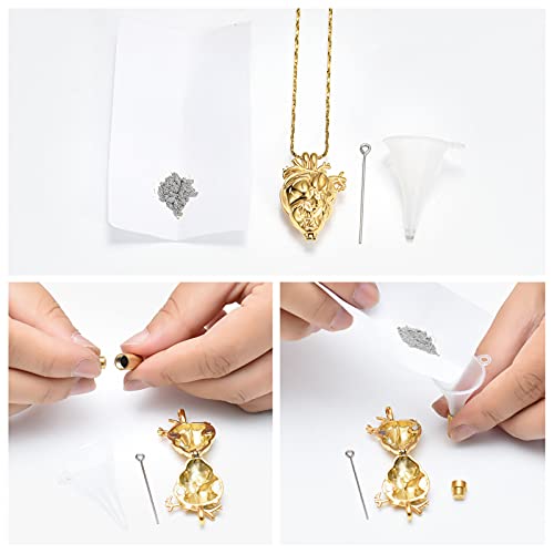 Imrsanl Anatomical Heart Urn Necklace Cremation Pendant Regular-Gold