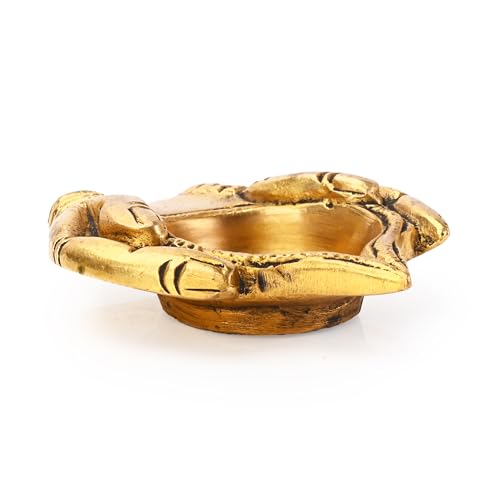 Brass Hand Shape Diya Deepam Staue Sculpture for Temple Mandir Home Office Main Door Entrance Pooja Décor Decoration and Gifting (Hand Shape Diya)