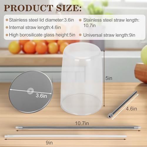 16.9 oz Glass Milk Container for Jura & Stainless Steel Milk Pipe Casing with HP3 Adapter, Compatible with Jura Coffee Machine Models: Z8, Z6, J6, S8, S80, E8, GIGA X8G2/ X3G2, X8, X10, WE8 Container+Casing
