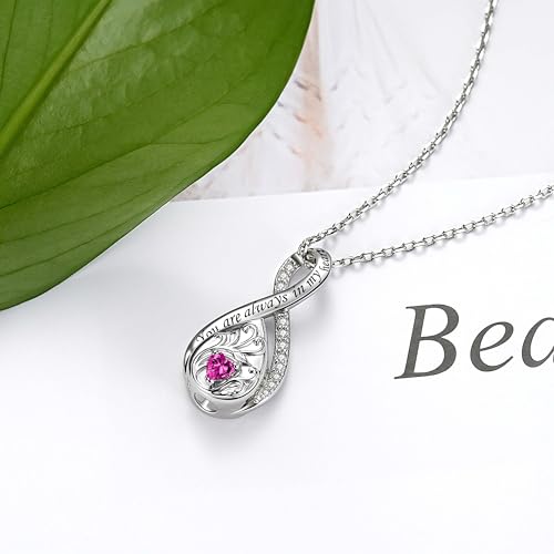 Sterling Silver Urn Necklace for Ashes for Women: Infinity Cremation Jewelry for Women - Ashes Keepsake Pendant Memorial Jewelry Gifts for A Loss of Loved Ones rose