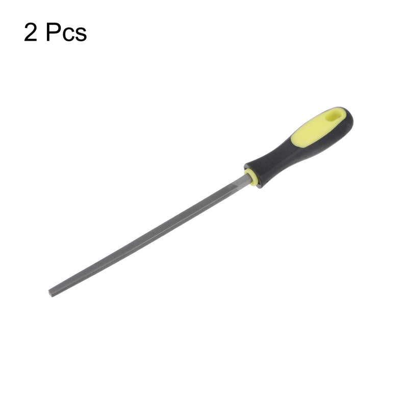 [Australia - AusPower] - 2pcs Square File 8" High Carbon Hardened Steel Cut Hand Rasp with Plastic Handle for Deburring and Removing Material 8 Inch 
