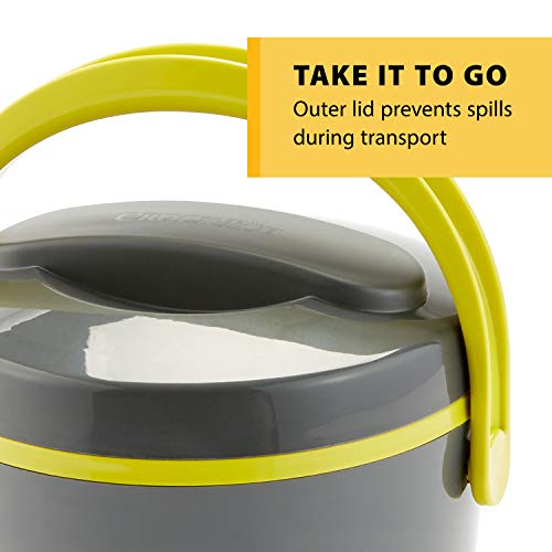 Crock-Pot Electric Lunch Box, Portable Food Warmer for On-the-Go, 20-Ounce, Grey/Lime