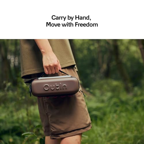 OutIn EVA protective case portable hard shell travel bag in maple brown, viewed closed with durable molded design