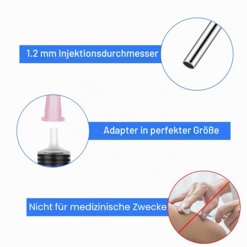 Syringe 10 ml, syringe without needle, disposable syringes and lid, pack of 6 | Blunt cannula for precise dispensing, suitable for hobby, DIY, animal feeding, garden, glue and liquid filling