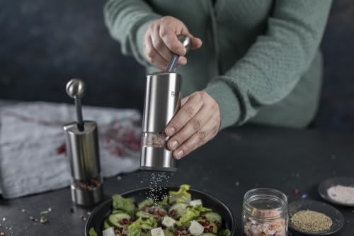 Kuhn Rikon Ratchet Spice Mill Grinder for Salt & Pepper, Stainless Steel Silver
