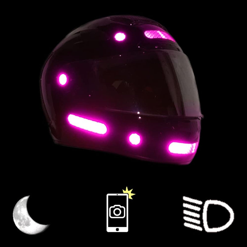 customTAYLOR33 High Intensity Grade Reflective Safety Decals/Stickers for Motorcycle, Bicycle, Snowboarding, Racing Helmets or Vehicles (Set of 2 (12 Strips & 12 Circles), Special Edition Purple) Set of 2 (12 Strips & 12 Circles)