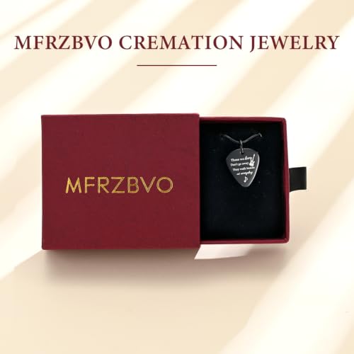 Guitar Pick Urn Necklace for Human Ashes Cremation Jewelry with Engraved Quote Memorial Keepsake for Musician/Pet Ashes, Sympathy Gift for Loss of Loved One Black