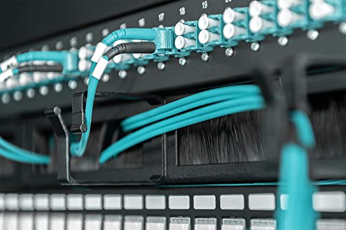 DIGITUS Cable Management Panel, Black | 19" 1U - For Network Cabinets & Network Cables - Black