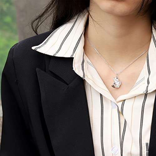 Fish Cremation Urn Necklace for Ashes, Memorial Keepsake Jewelry for Men