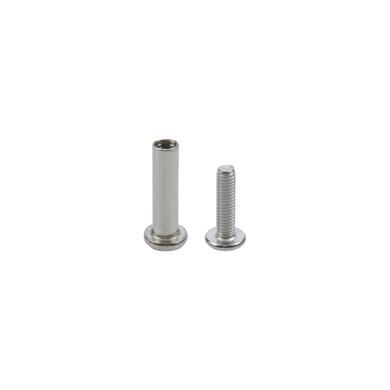 [Australia - AusPower] - 20-Pack M4×16mm Barrel Nuts and Bolts Stainless Steel Binding Screws Silver Screw Rivets for Leather Belt Buckle Bags Table Cupboard with Hex Wrench M4×16mm, 20 