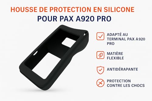 Silikonhülle für PAX A920 PRO – Schutzhülle für EC-Terminal und Kartenlesegerät – Schwarz, stoßfest, rutschfest, passgenau (nur PRO-Modell, nicht kompatibel mit Standard)