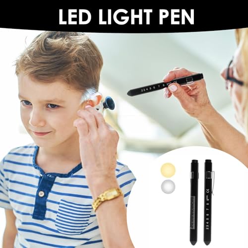 Pupil Light Medicine, Diagnostic Light, Reusable LED Pen Lamp with Pocket Clip, Nurse Emergency Service Accessories, LED Pen Lamp for Nurses Students Doctors Pack of 2