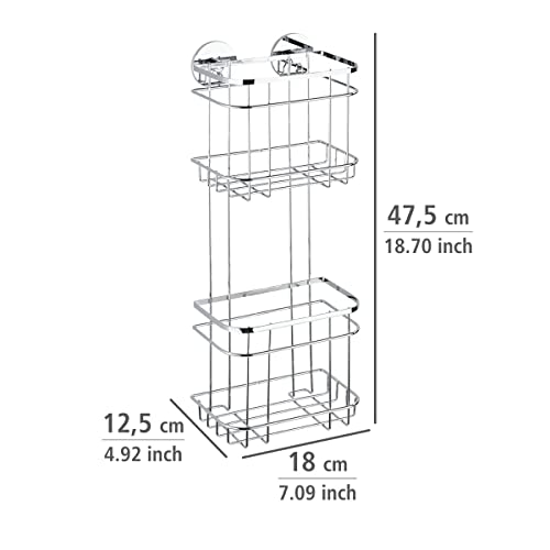 WENKO 21783100 Turbo-Loc® Stainless Steel 2-tier wall rack, Stainless steel, 7.1 x 18.7 x 4.9 inch