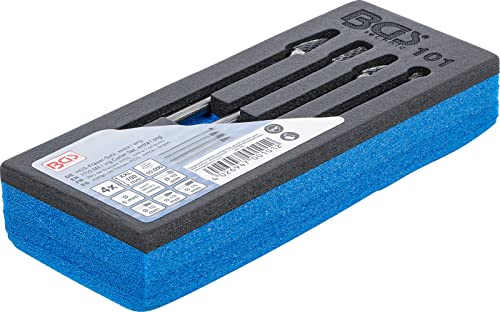 BGS HSS cutter set, 4 piece. extra long | Kugel-, Kegel- und Zylinderfräser | Ø 10 mm, Ø max. 10 mm, Ø max. 12 mm | für Stahl, Stahlguss, Kupfer, Aluminium
