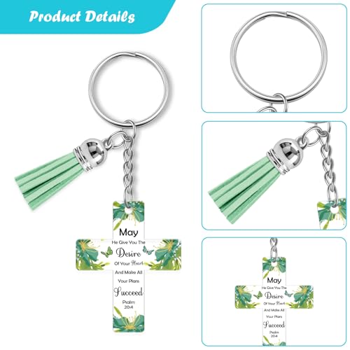 Christian Keychain Gift Inspirational Religious Acrylic Keyring Spiritual Religious Gifts for Women Girl Daughter Sisters Friend Mum Bible Verse Keyring Baptism Easter Faith Christmas Birthday Gifts