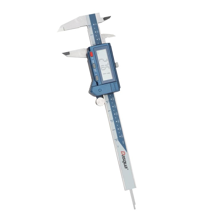 [Australia - AusPower] - Dasqua 6" Digital Caliper Stainless Steel - IP54 Rated with Large Screen, in/mm/Fraction Conversion. High Precision ±0.001" Accuracy, Includes Protective Case 0-6" 