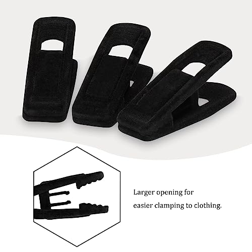 Tinfol 50pc Velvet Hanger Clips, Black Strong Finger Flocked Clips, Large Opening Clip Clothes Pin, Pants Hangers Clip for Thin Clothes Hangers