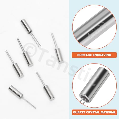 Tanstic 96pcs 3 x 8mm DIP Quartz Crystal Oscillators Resonators, 4/6/8/10/12/16/20/24/25/27/30/32.768MHZ Crystal Oscillator Passive Components for TV DVD MP3 MP4 Players and Car Electronics