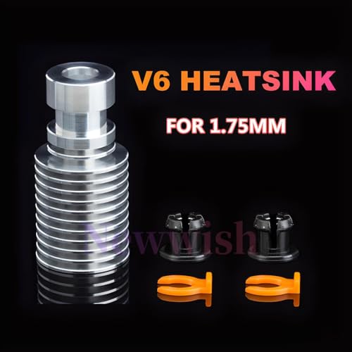 V6 All Metal Hotend Kit,Prusa i3 MK3S+,MK3,MK2.5,MK2S 3D Printer Hotend,Upgrade V6 Bi-Metal Heatbreak,V6 Brass Nozzle 0.4mm,Heater Block Aluminum,Heatsink for V6 Hotend. V6 All Metal Hotend Brass Nozzle Kit