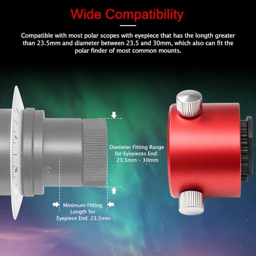 Astromania Polar Scope Adapter Metal Red for Right Angle Viewfinder With Polar Scope Metal Adapter