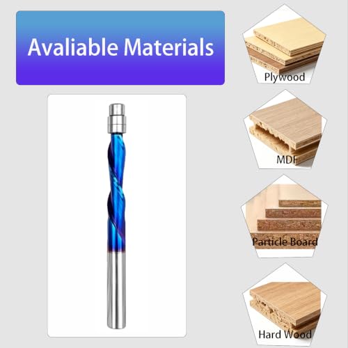 Flush Cut Trim Router Bits 1/4 inch Shank Down Cut Solide Carbide 2 Packs