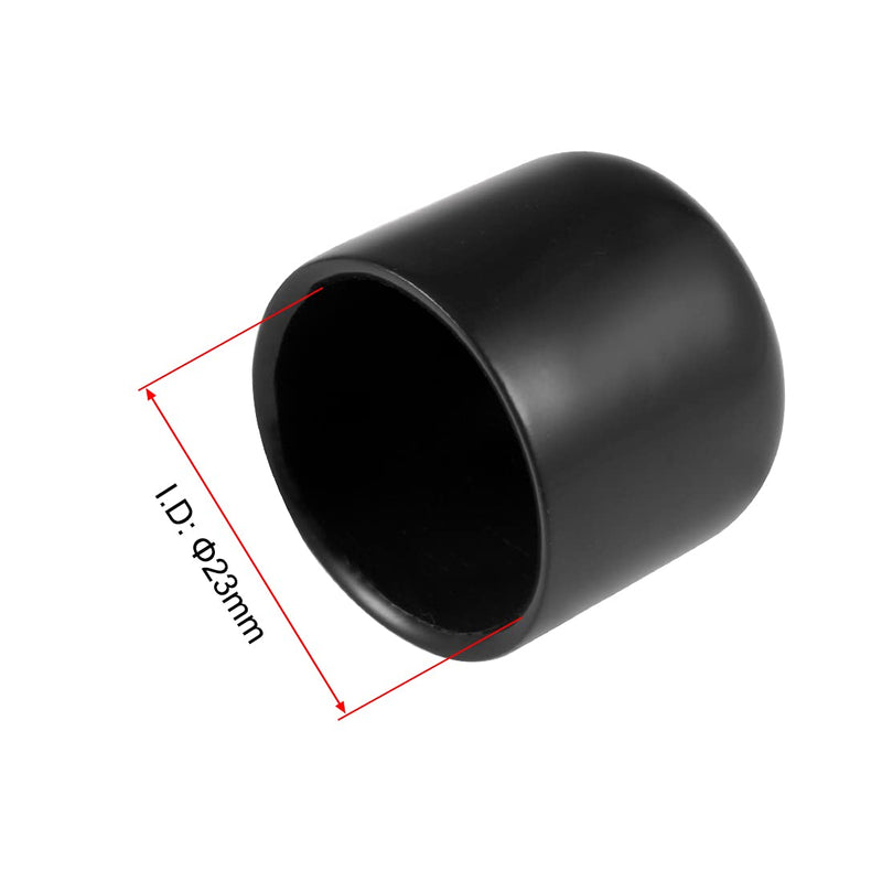 [Australia - AusPower] - uxcell 5pcs Rubber End Caps 23mm ID Vinyl Round Tube Bolt Cap Cover Screw Thread Protectors Black 