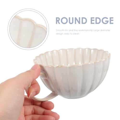 BESTOYARD Ceramic Coffee Cup and Saucer Set – 6.10"" x 6.10"" x 0.98"", 19.4 oz White Porcelain Heat-Retentive for Hot Beverages – for Home, Office, Café, Tea Lovers & Coffee Enthusiasts