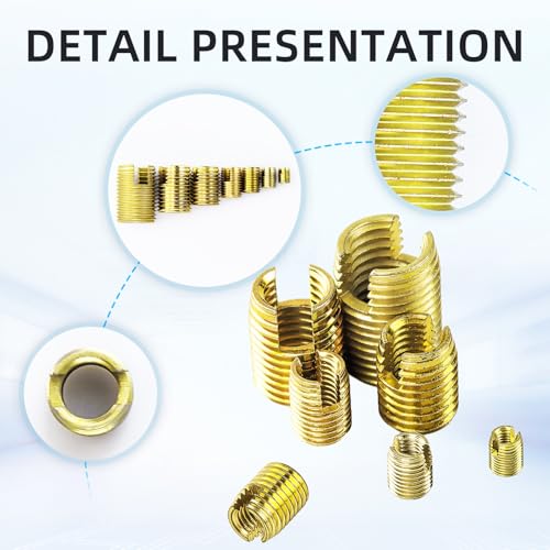 Flylin 50-piece stainless steel self-tapping thread insert set, M3-M12 tapping inserts Nakne
