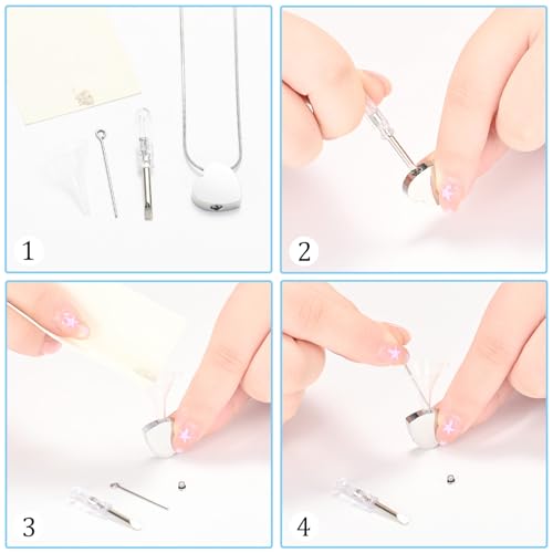 Heart Urn Necklaces for Ashes Cremation Memorial Jewelry for Human Pets Loved Ones Ashes 361L Stainless Steel Pendant Lockets Keepsake Necklace with Fill Tool & Gift Box Silver