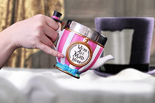 Nemesis Now Alice in Wonderland Inspired Tea Cup, Hand-Painted Resin, Pinkys Up Drinkware, Collectible Coffee Mug - Mad Hatter