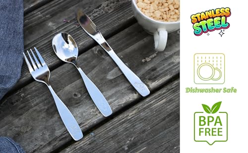 Exzact Children Cutlery Set 6pcs Stainless Steel Kids Toddler 24M+ (Pack of 2)