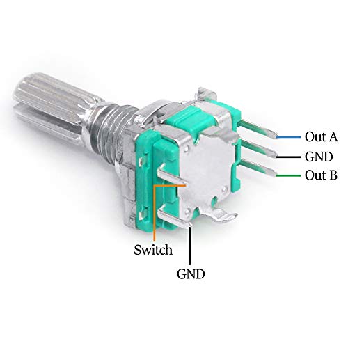 5 Set 360 Degree Rotary Encoder Module EC11 Digital Potentiometer Rotary Encoder, Rotary Encoder, 5 Pin with Switch and Knob for Automotive Electronics Multimedia Audio