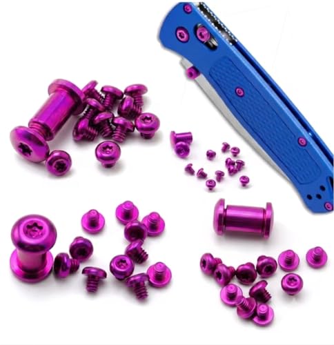 Titanium purple screw and pivot set for Benchmade 535 Bugout replacement hardware modification