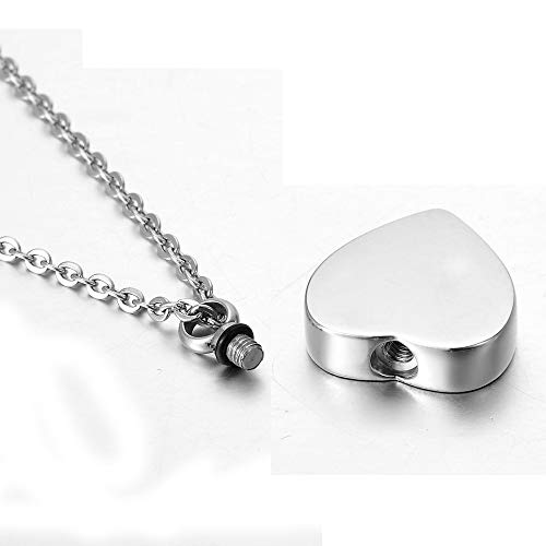 HQ Heart Urn Necklace for Ashes Always on My Mind Forever in My Heart Cremation Jewelry Memorial Ashes Keepsake Pendant Birthstone Jewelry (mom)