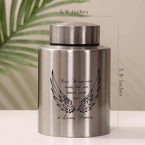 Angel Wings Medium Keepsake Urns for Human Ashes (Silver Wings) Silver Wings