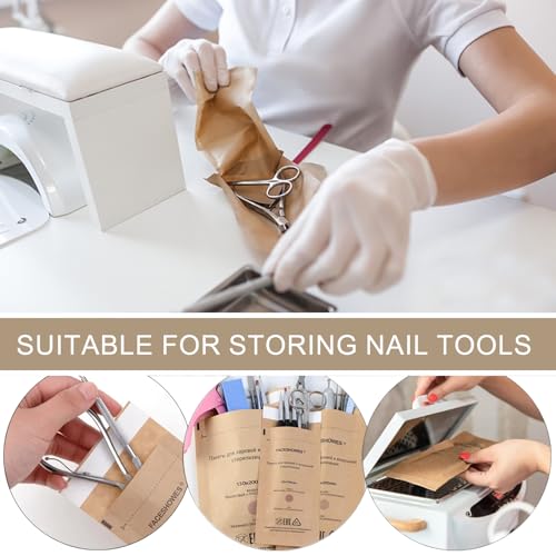 Pack of 50 Hot Air Steriliser Bags for Manicure Tools | Heat-resistant and resealable, suitable for standard hot air devices, protects tools from dust and heat