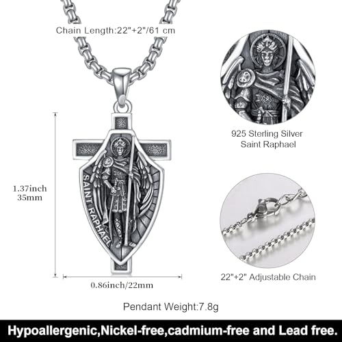 925 Sterling Silver Necklace for Women Christmas Birthday Gifts St Raphael