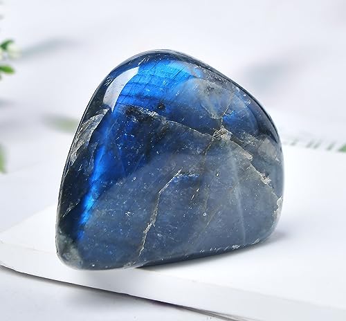 Large Labradorite Rock Polished Slab Block Healing Crystal Stone for Meditation Gift Home Decor 1.7-2.2 Pound Labradorite Block
