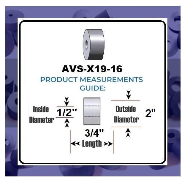 4-Pack - Made in USA - Premium Quality Multi-Purpose Rubber Spacer, 2" OD x 1/2" ID x 3/4" Thick (AVW-X19-16), for Home-Industrial-Automotive-Marine & More! Buy The Best!