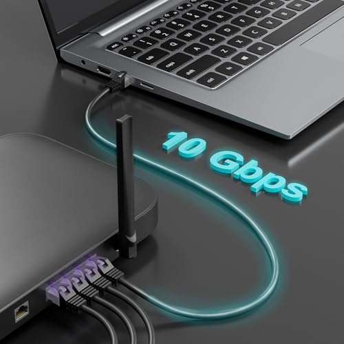 FGB 10 Gbps Patch Cable 0.5 mx 10, RJ45 Network Cable CAT 7, (SFTP PIMF Shielding) Copper Ethernet Cable 50 cm, DSL LAN Cable Short CAT7 CAT6 CAT5, Black | SFTP PIMF Shielding, Copper Cable Ethernet Cable 50 cm, Network Cabinet Organization, DSL LAN C...
