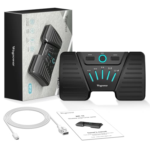 Wegrower Wireless Page Turner Pedal for Musical Instruments