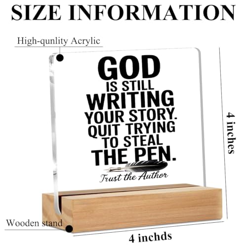 Inspirational Christian Desk Decor, God Is Still Wrting Your Story Sign multicolour0558