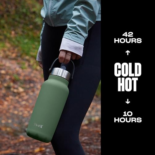 S'well Recycled Stainless Steel Explorer with Flip Straw Lid, 32oz, Green Jasper, Triple Layered Vacuum Insulated Containers Keeps Drinks Cold for 42 Hours and Hot for 10 32 Ounces