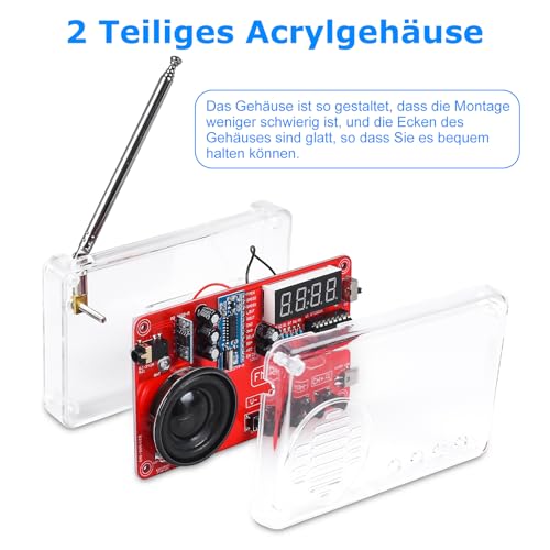 PEMENOL Soldering Practice Kit, DIY FM Radio Soldering Kit with USB Digital Display, Power Failure Storage, Electronic Kits, Soldering Learning Set for Beginners, Adults, Gift Soldering Exercise Set