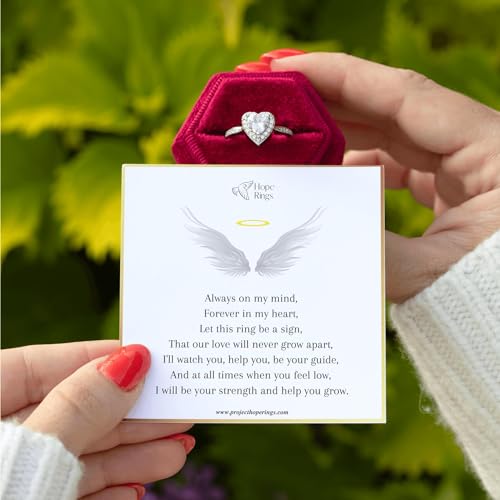 Hope Rings – Forever In My Heart Memorial Urn Ring – Handcrafted 925 Sterling Silver – Adjustable Wrap Ring for Ashes – Hypoallergenic, Thoughtful Gift for Men and Women (Sterling Silver, Adjustable) Gift Box + Message Card